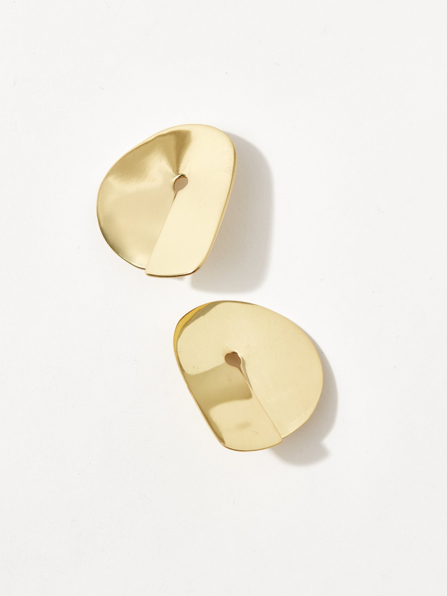 louise olsen shield hoop earrings brass