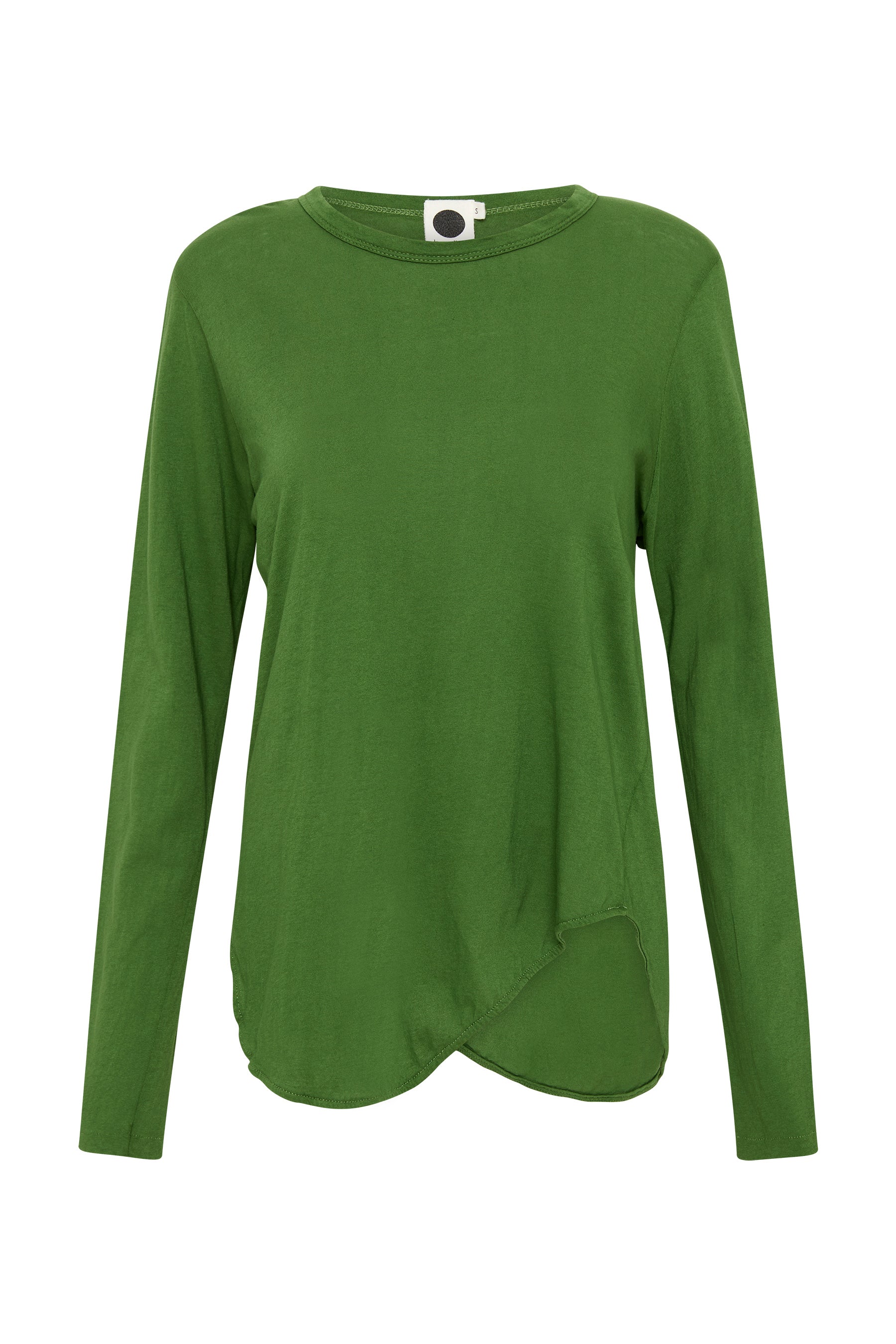 regular scoop hem long sleeve t.shirt