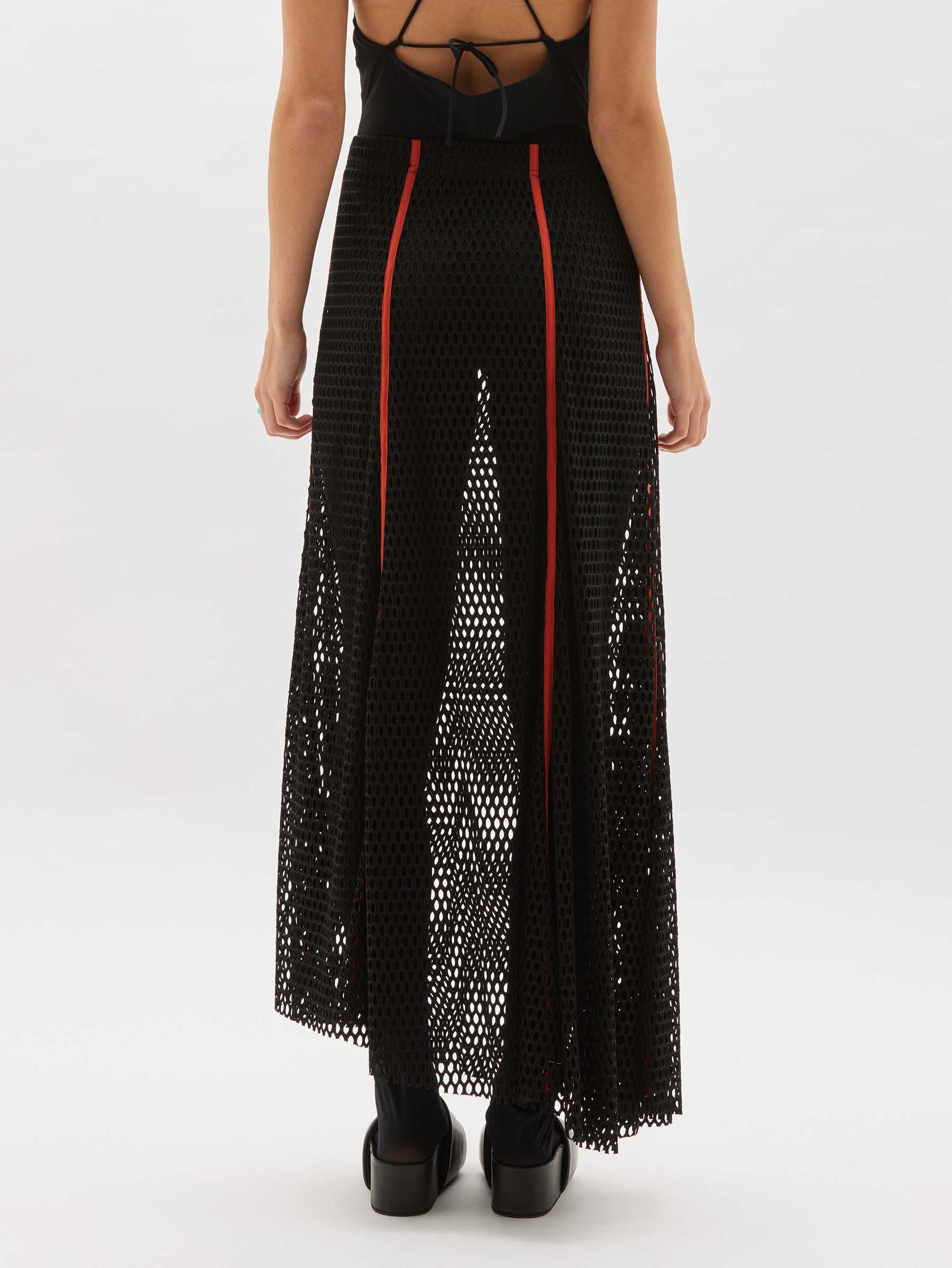 panelled net detail skirt