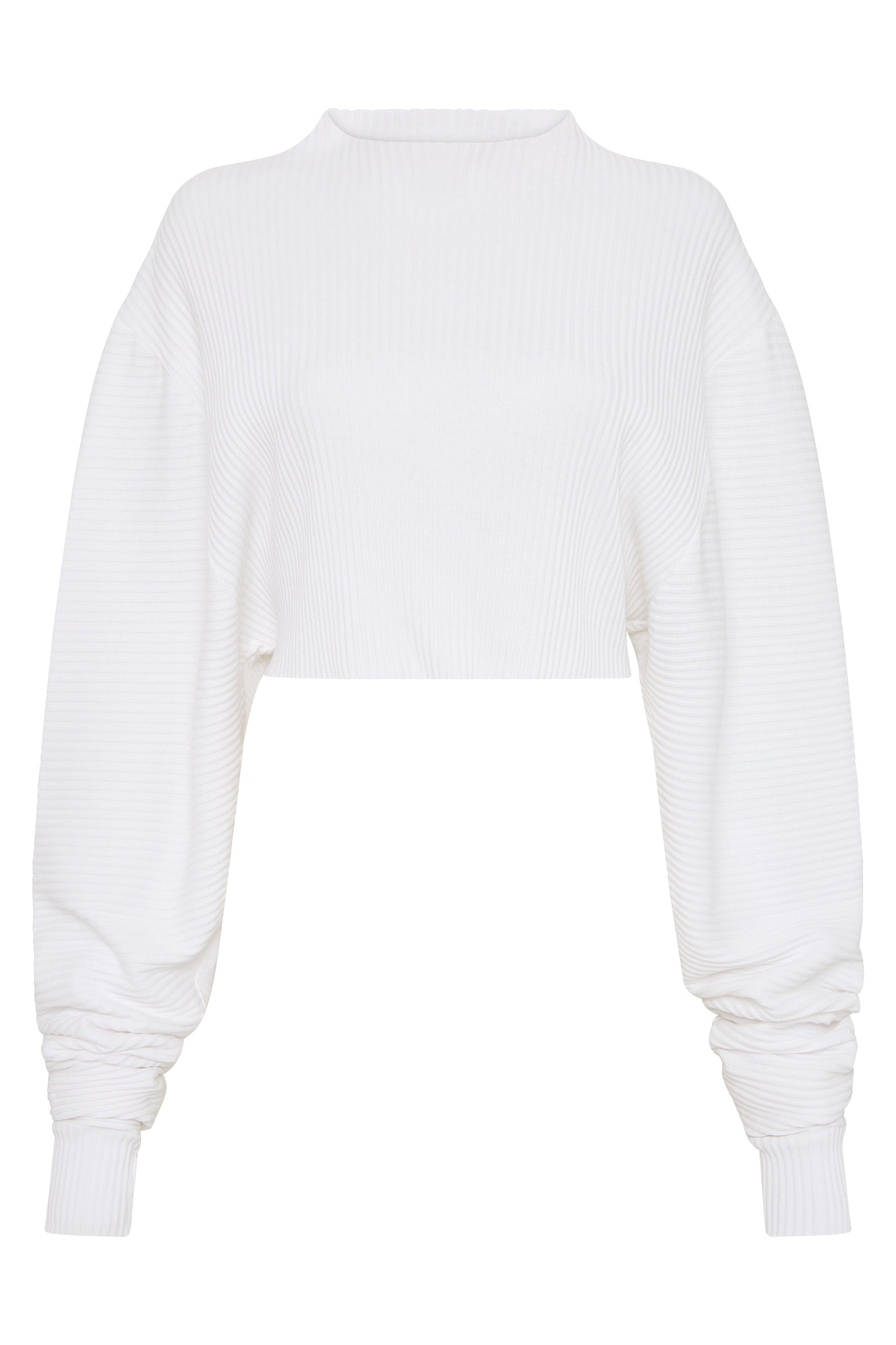 cropped voluminous rib top
