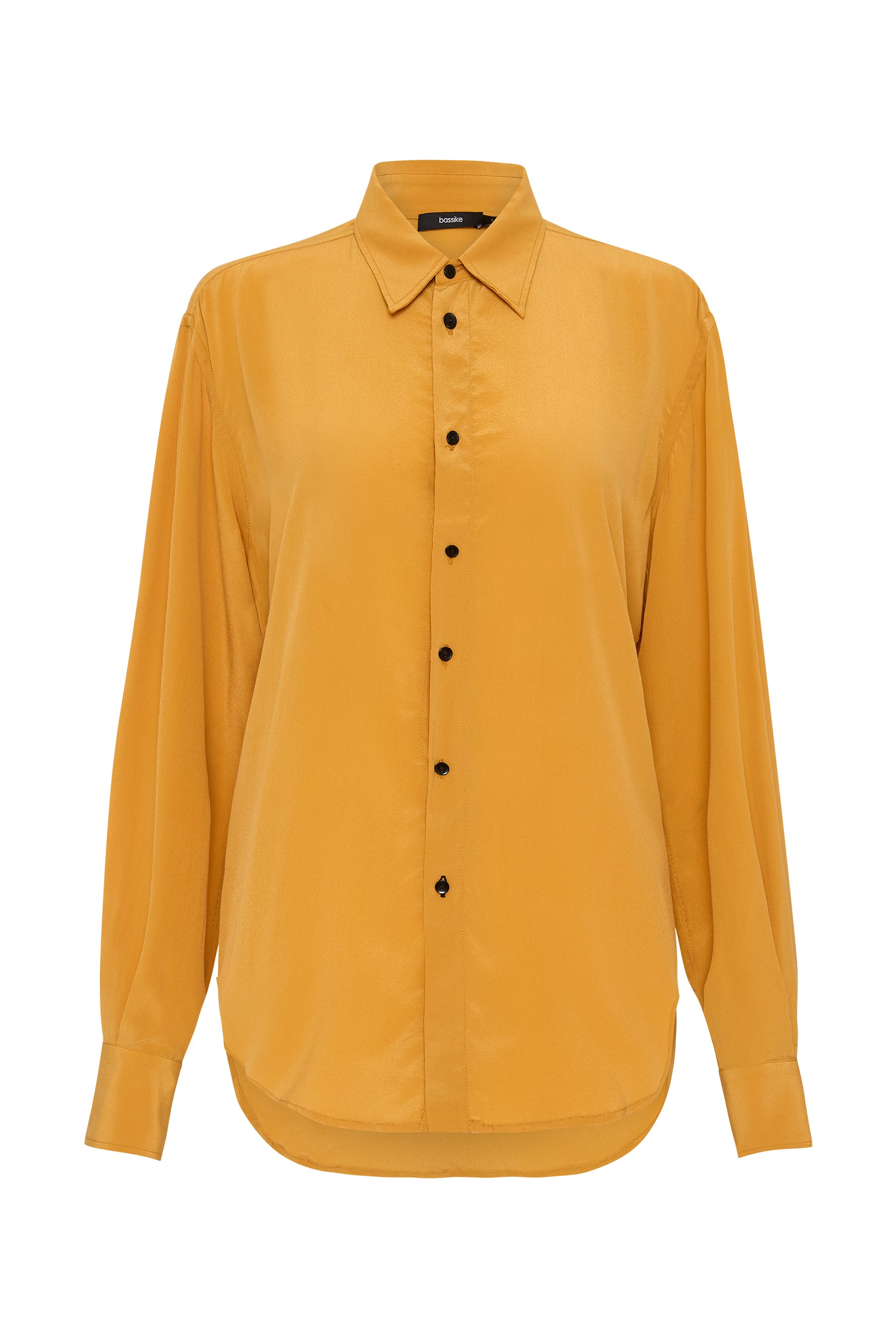 silk open yoke shirt