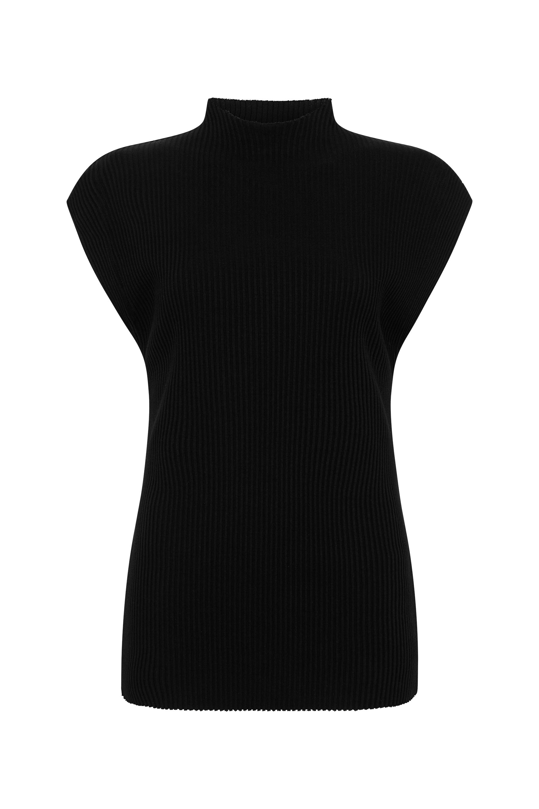 raised neck drapey rib tank