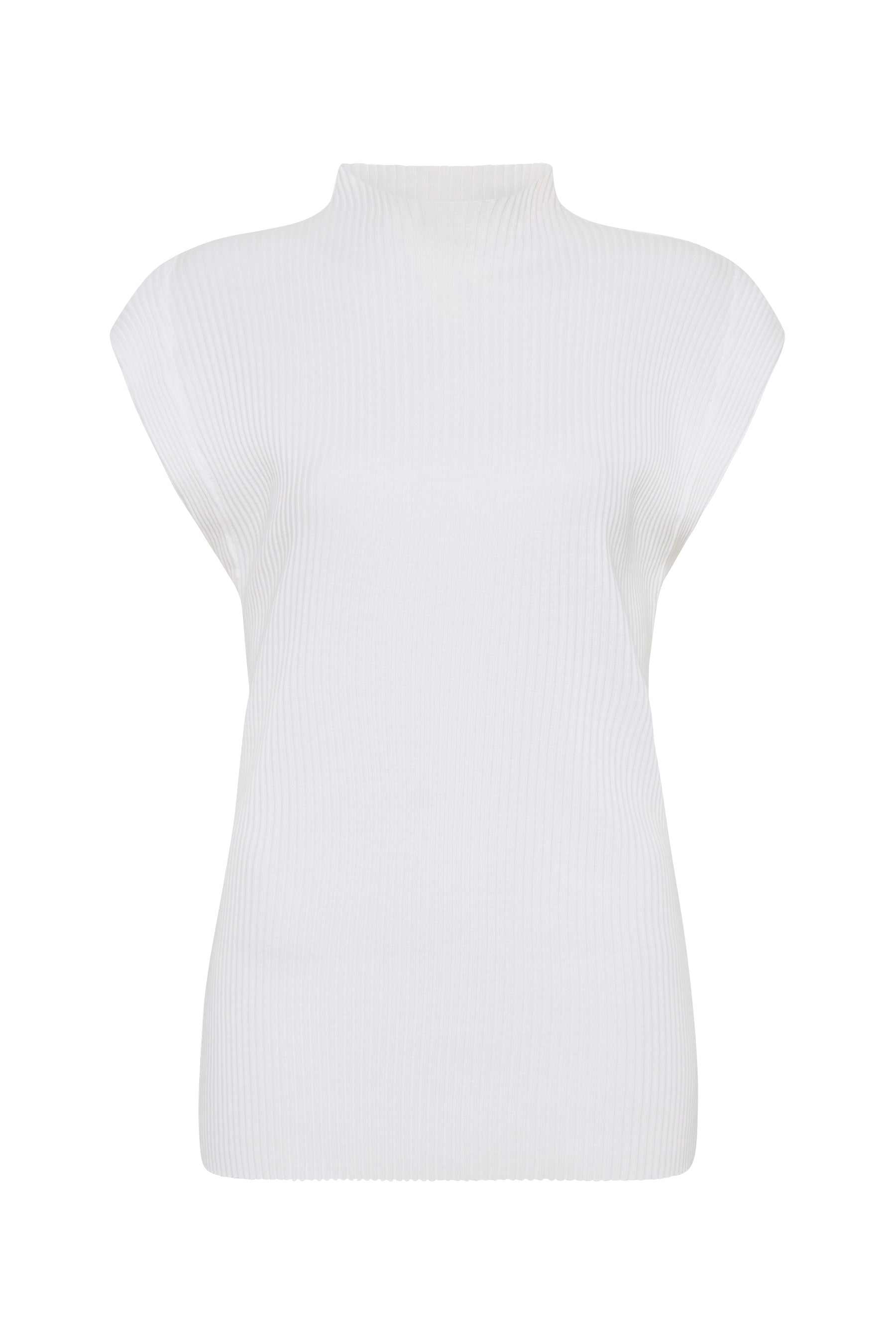 raised neck drapey rib tank