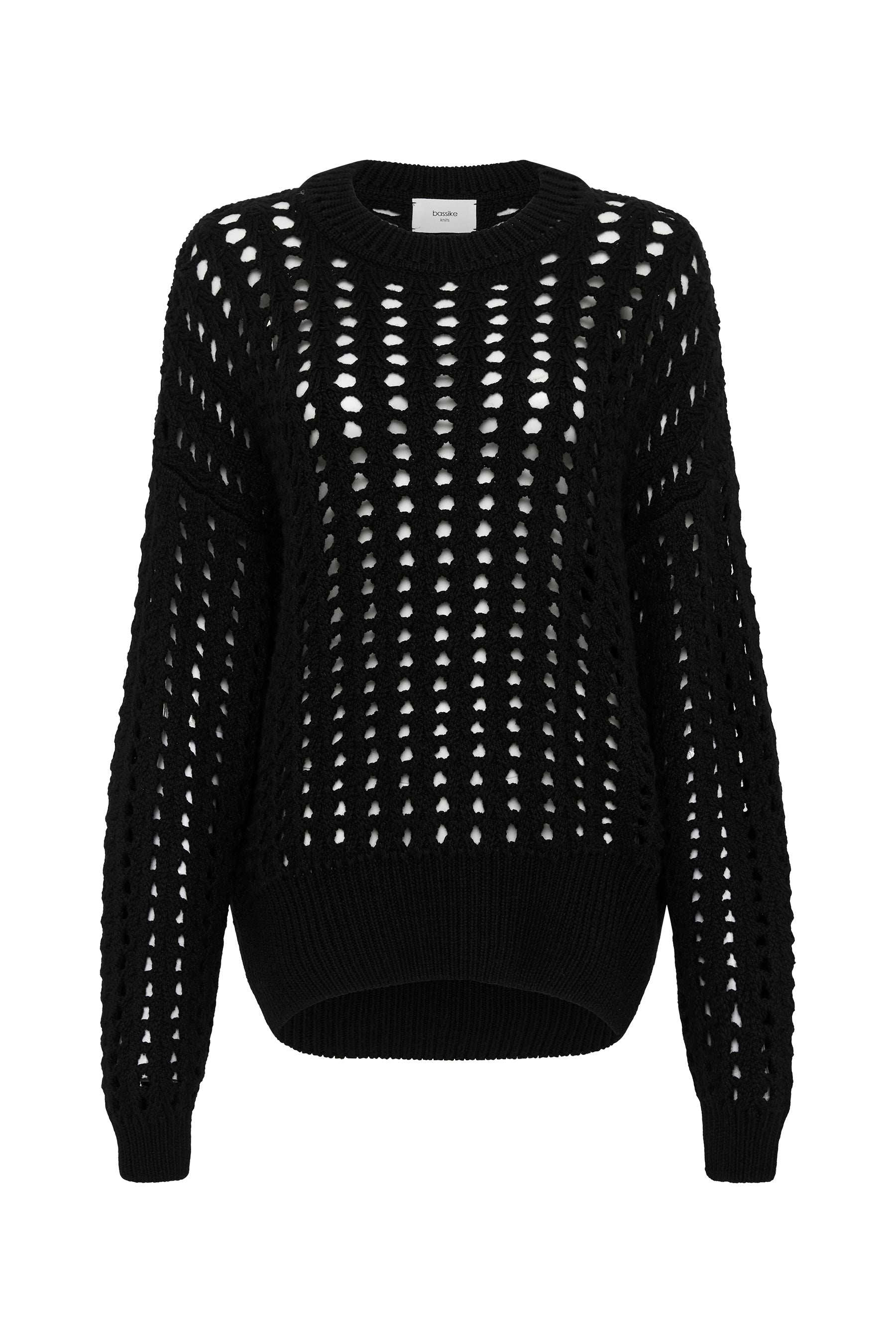 open mesh knit wool sweat
