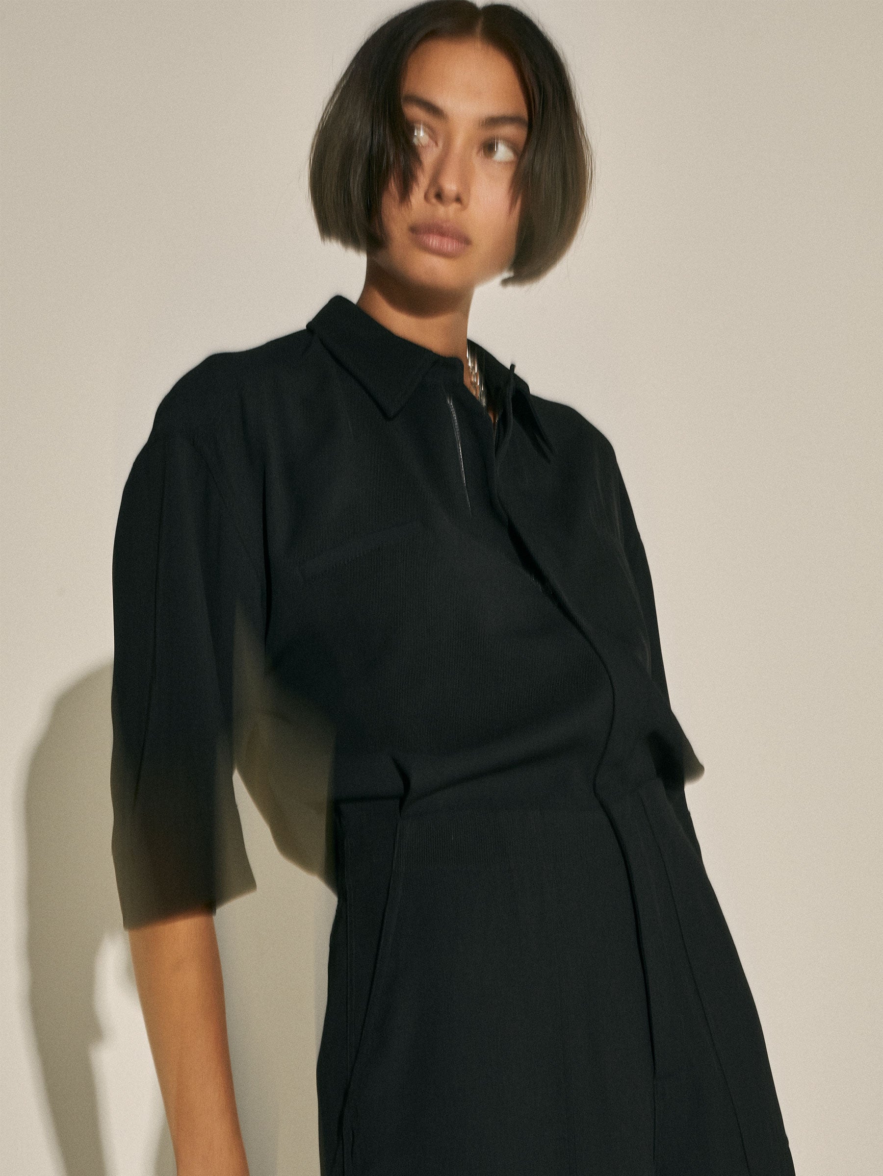 viscose twill utility playsuit