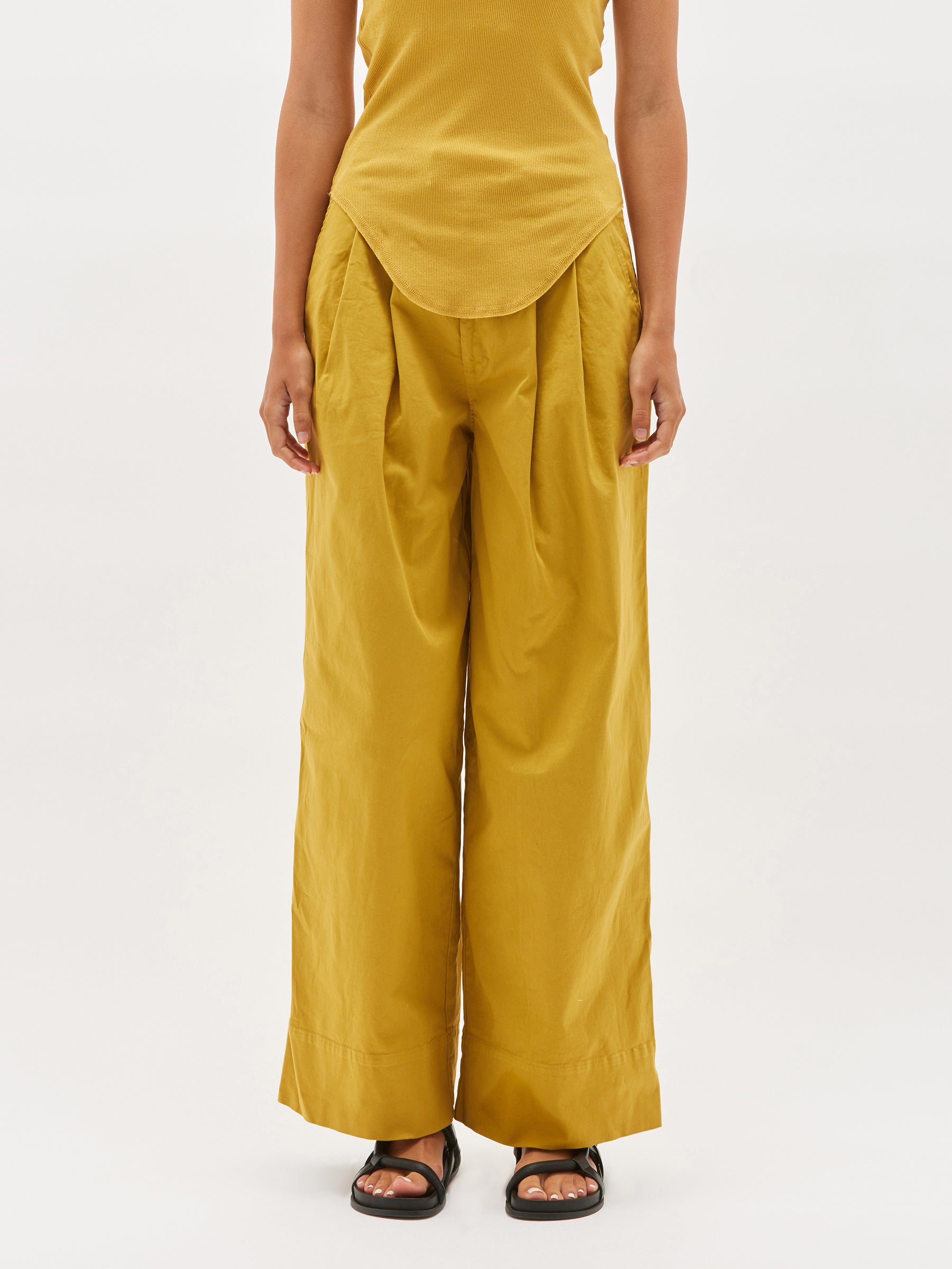 pleat front tailored pant