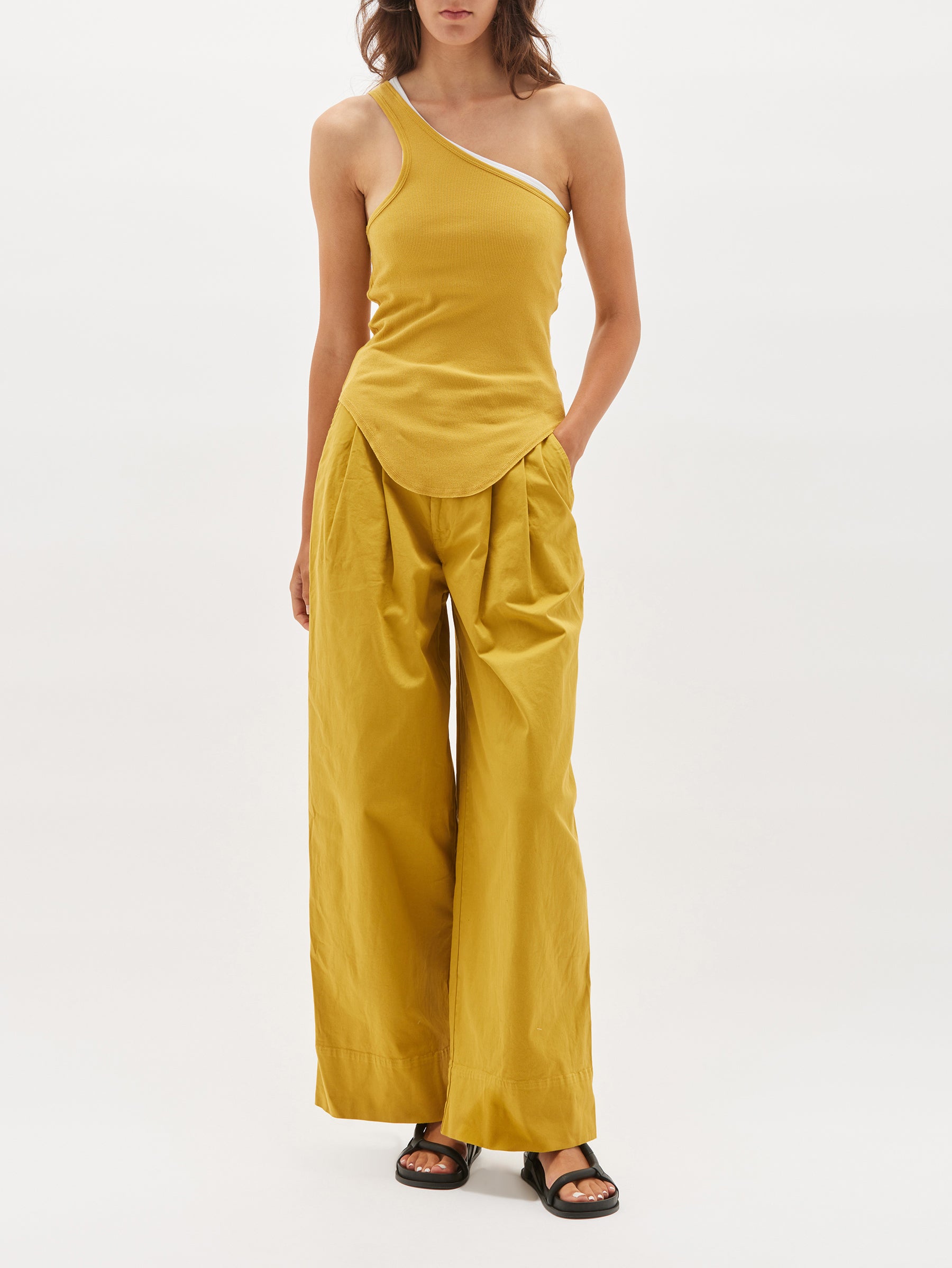 pleat front tailored pant