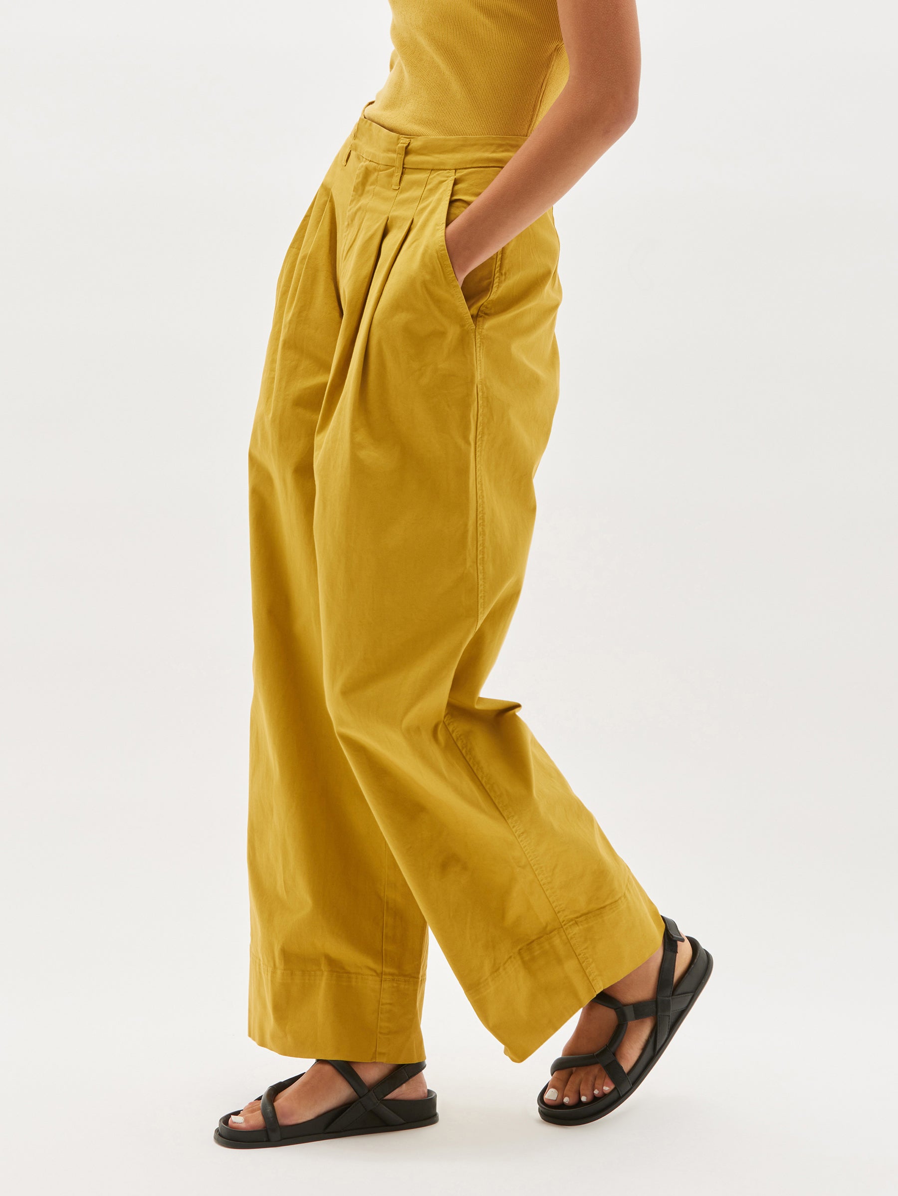 pleat front tailored pant