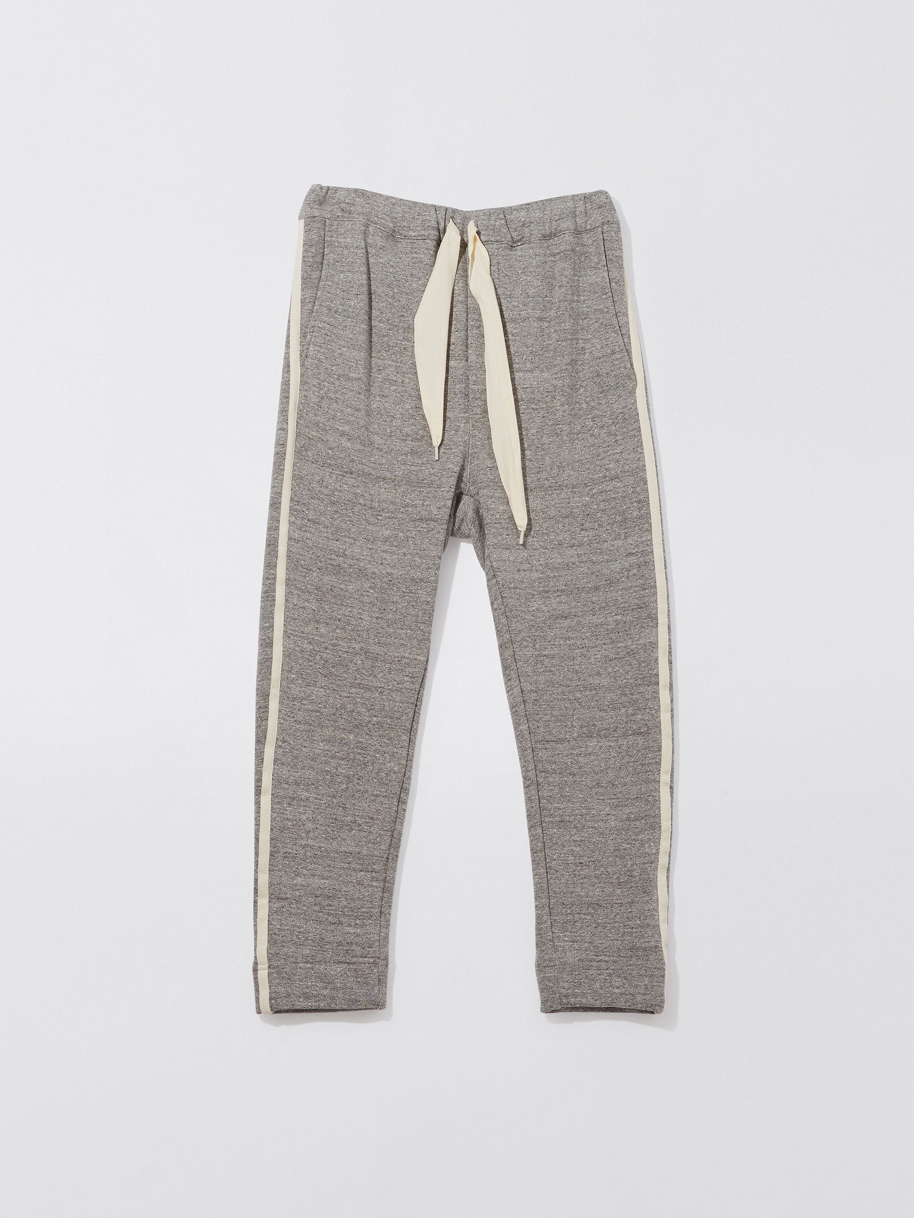 bassike slub fleece regular trackpant in grey marl