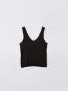 bassike fitted v neck tank in black