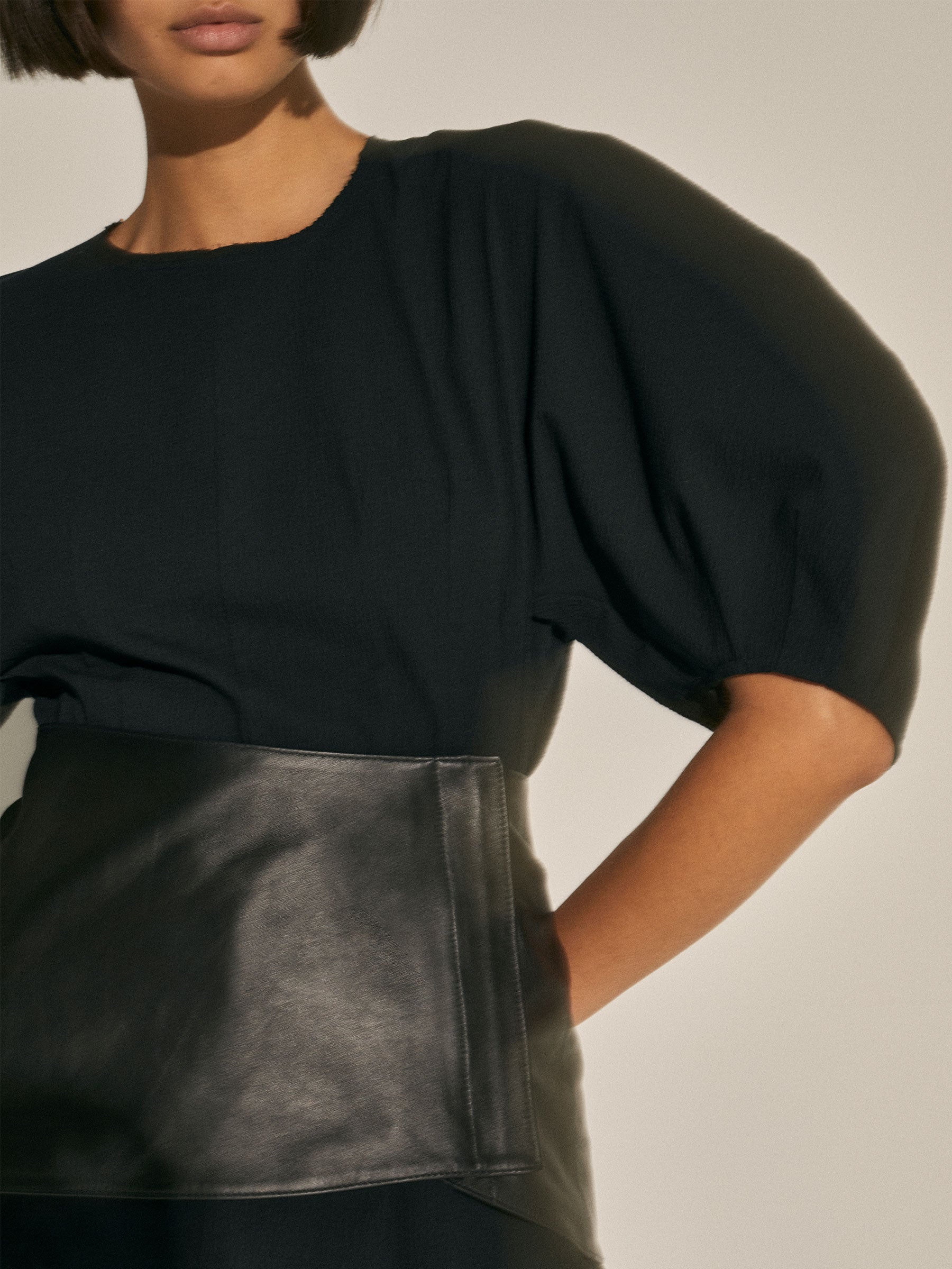pleated balloon dress