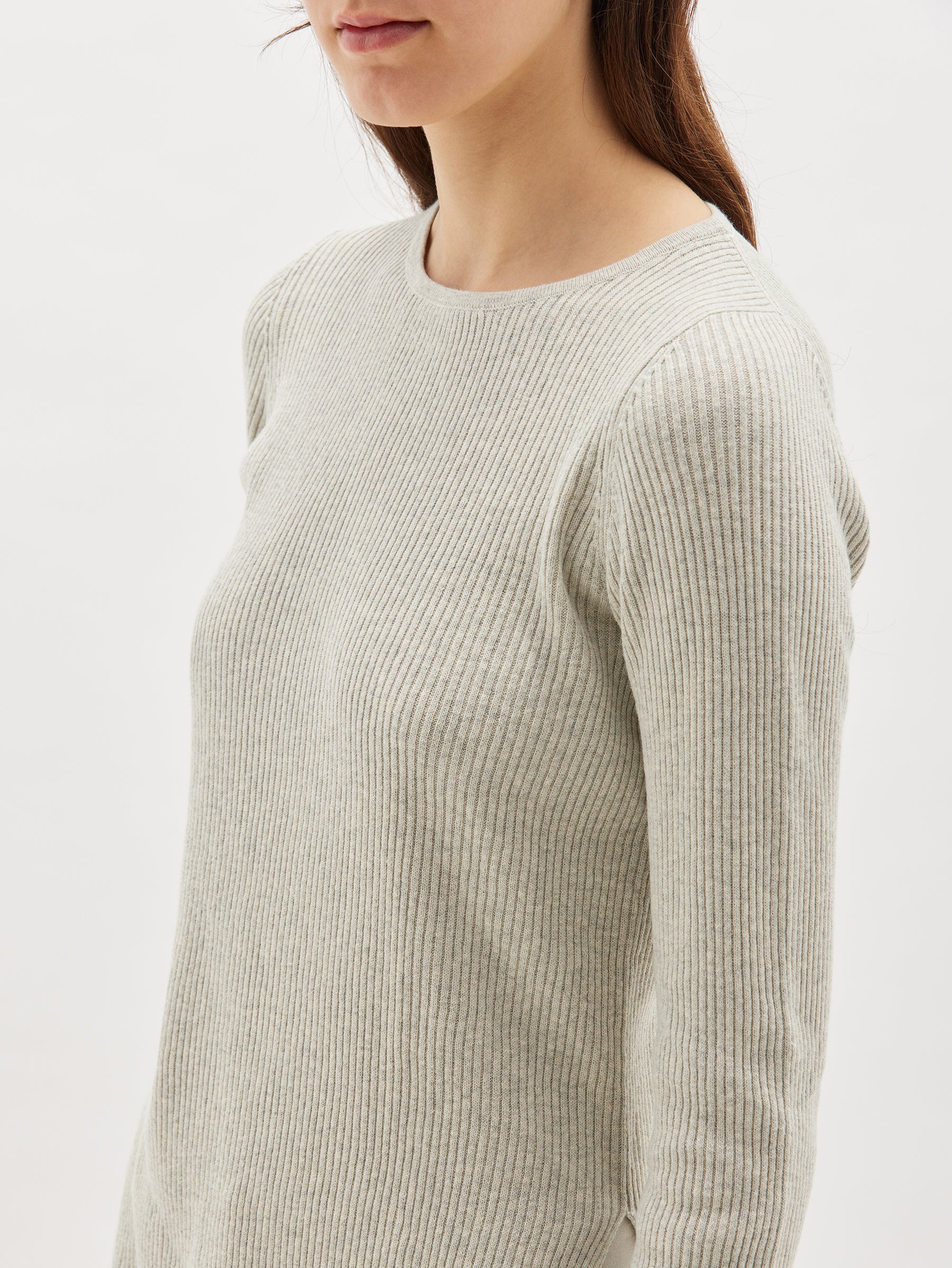 fine cotton linen ribbed knit