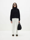 fleece zip through polo sweat