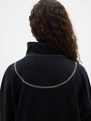 fleece zip through polo sweat