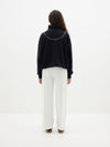 fleece zip through polo sweat