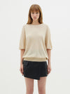 cotton linen fine knit t shirt