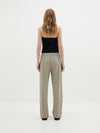 twill pinstitch detail pant