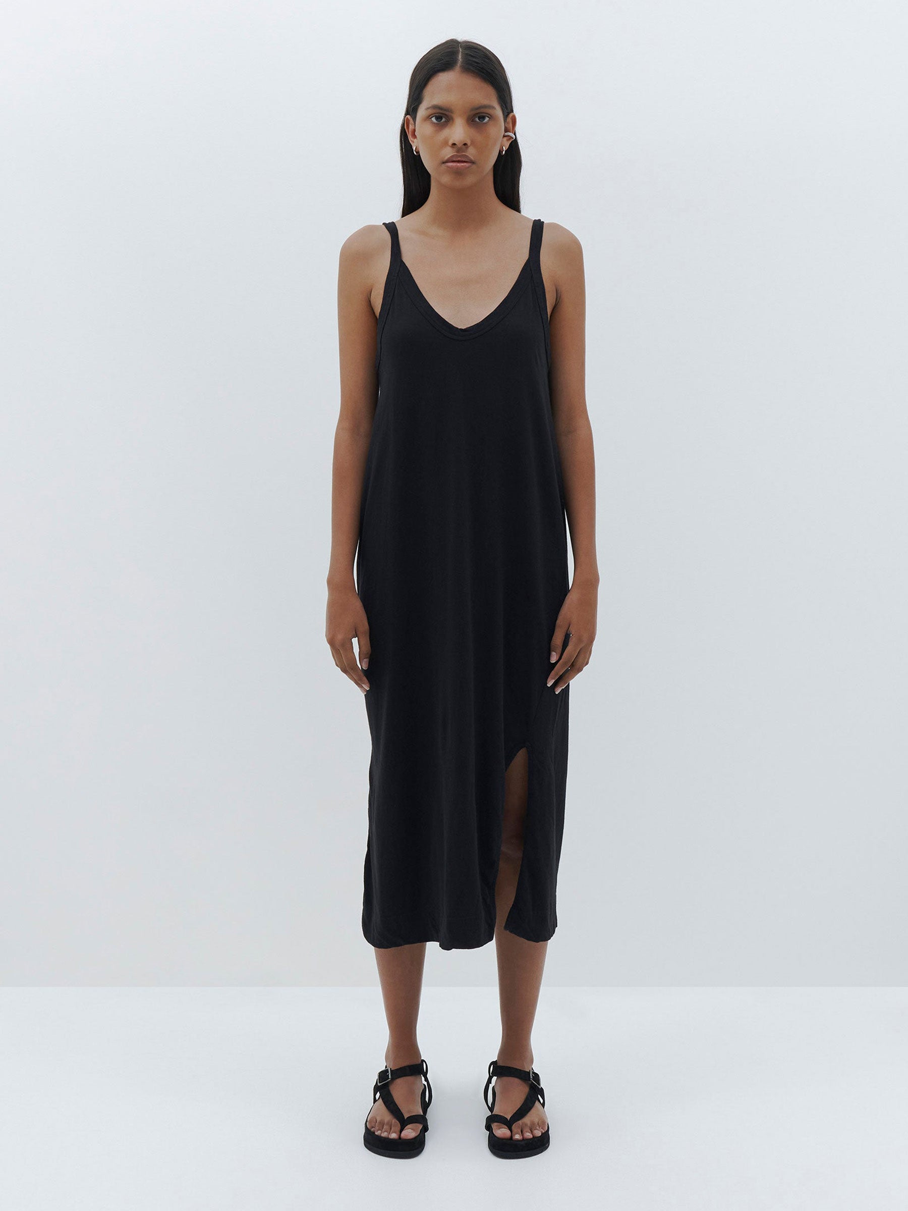 v neck jersey slip dress