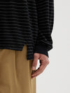 stripe wide rib long sleeve t.shirt