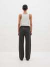 twill pinstitch detail pant