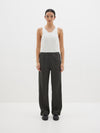 twill pinstitch detail pant