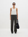 twill pinstitch detail pant