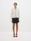 cotton merino polo cardigan