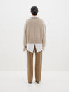 high v boxy wool cashmere knit