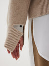 high v boxy wool cashmere knit