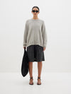 melange carded cashmere knit
