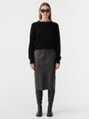 longerline leather skirt