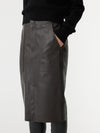 longerline leather skirt