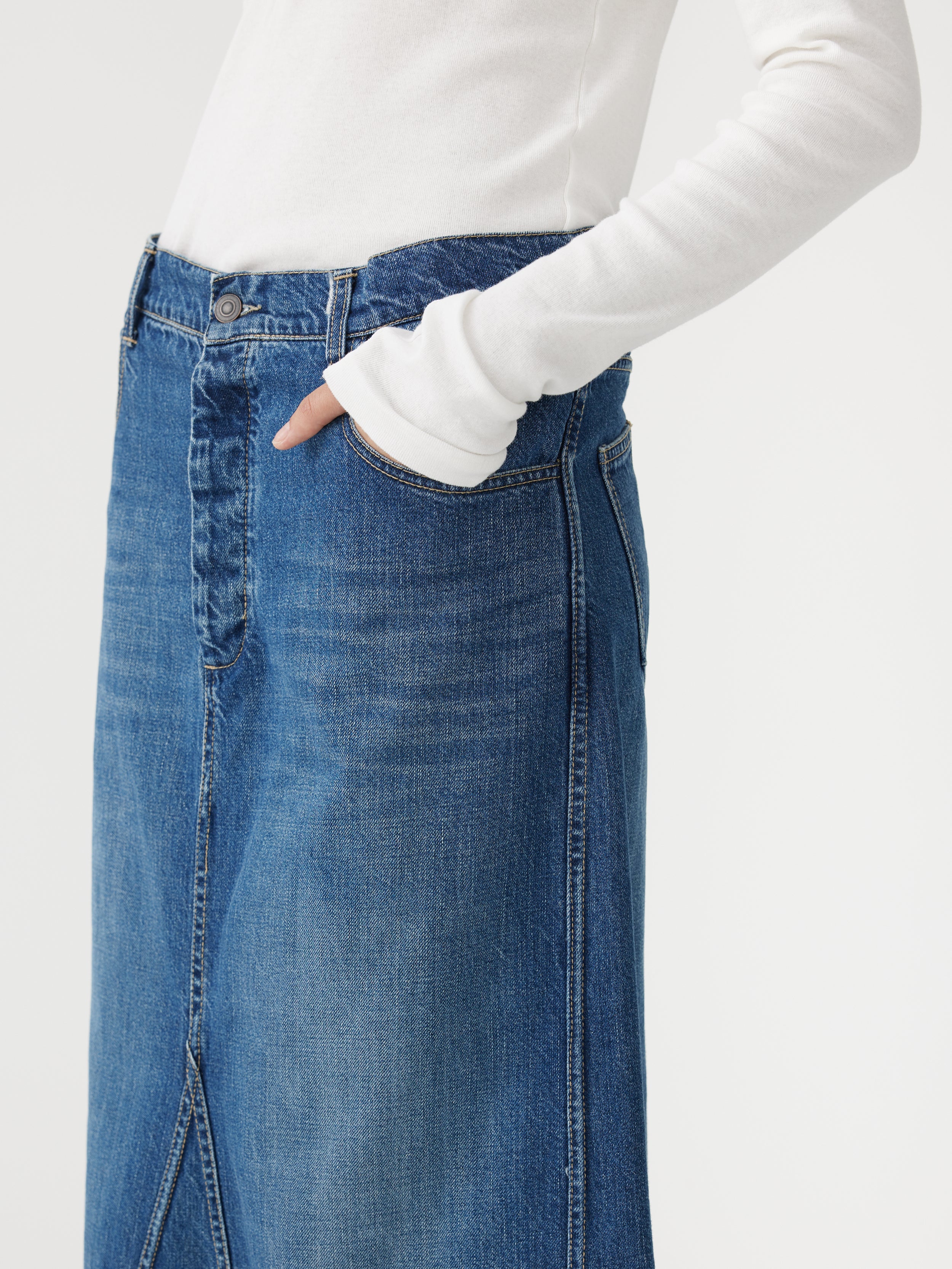 Maxi Panelled Denim Skirt – BASSIKE