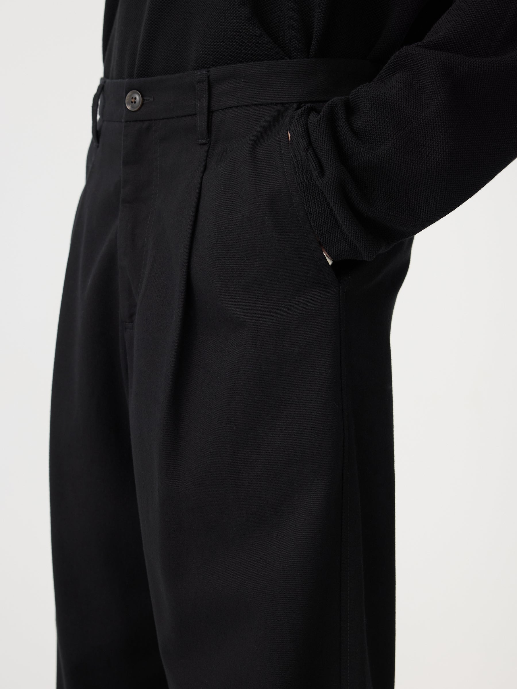 Cotton Twill Pleat Pant