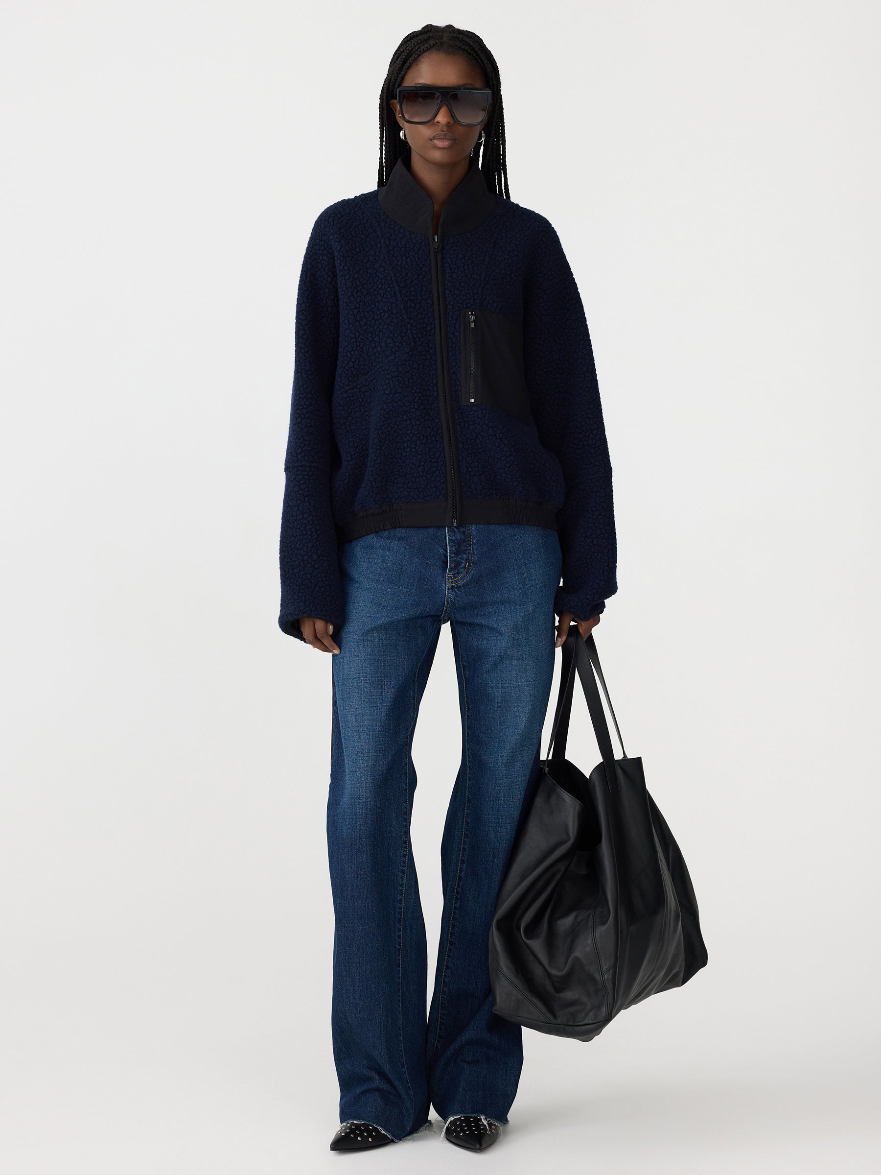 Boiled Wool Zip Up Jacket