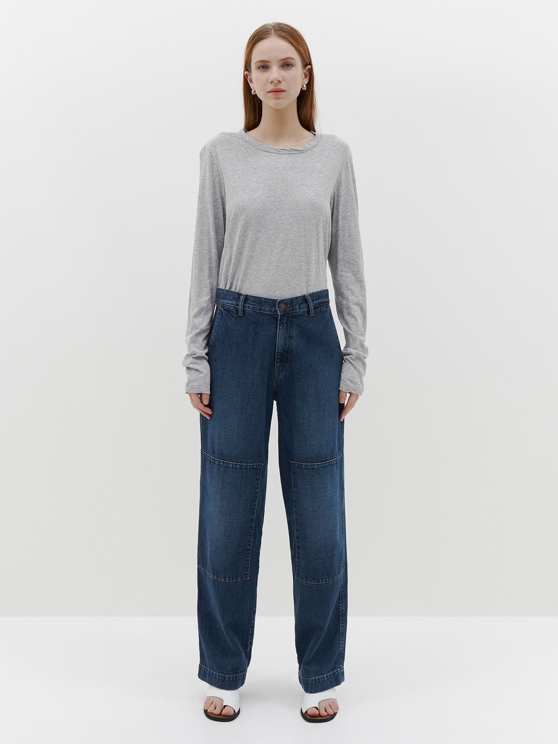 Regular Scoop Hem Long Sleeve T-Shirt