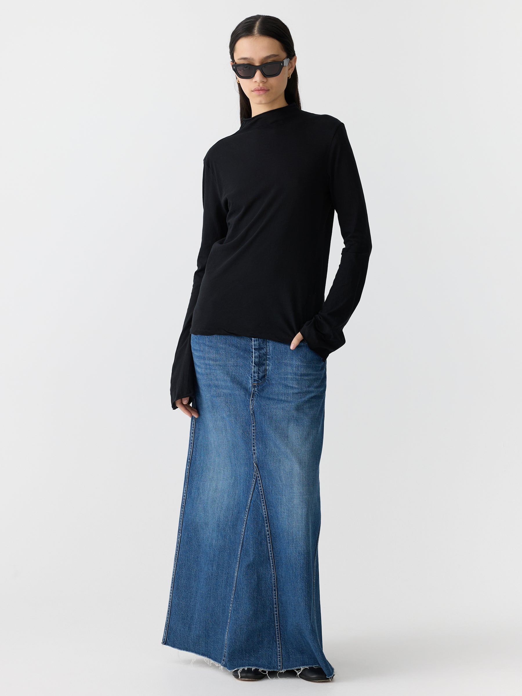 Regular Raised Neck Long Sleeve T-Shirt