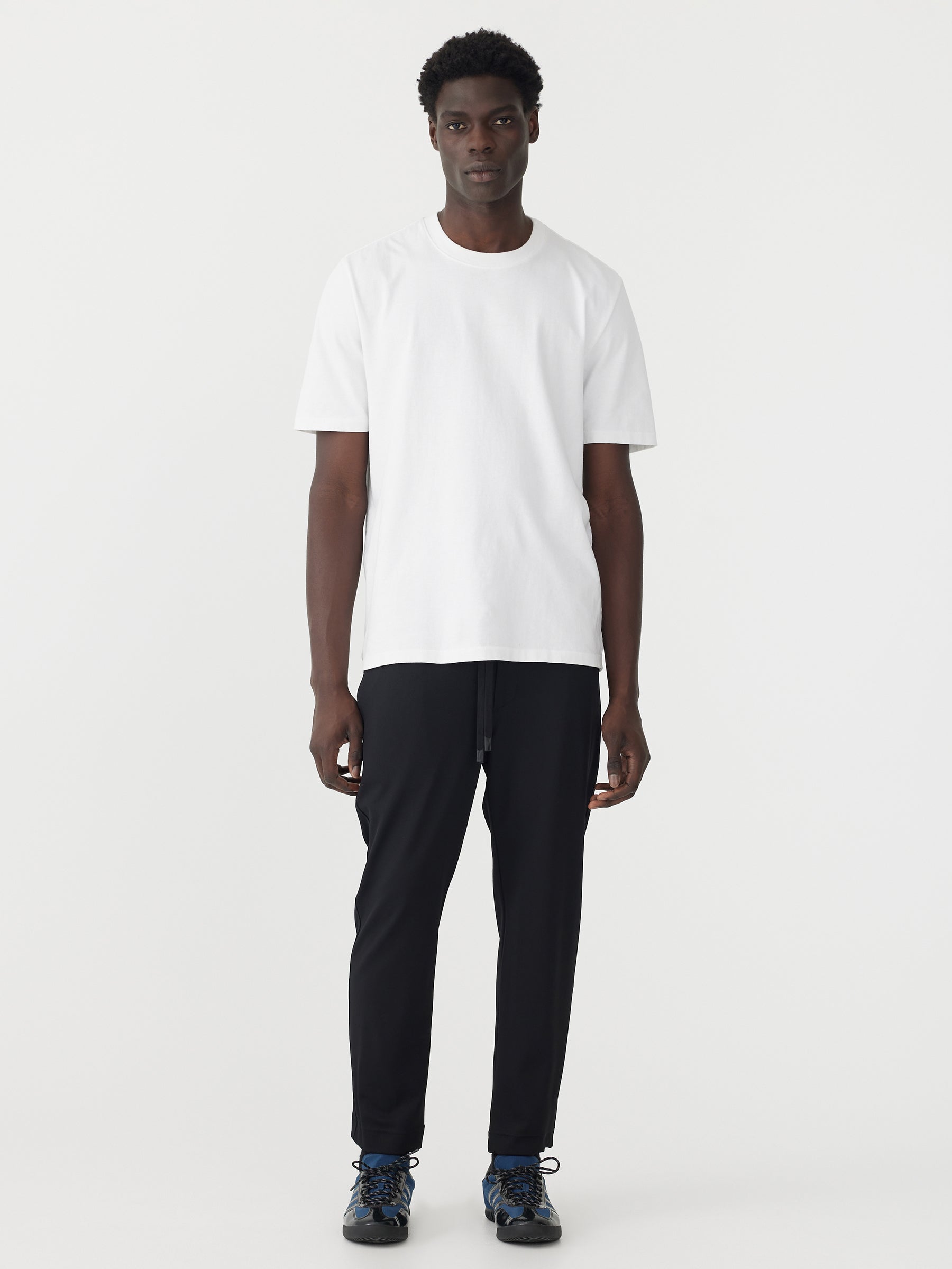 Semi Tailored Twill Pant In Black