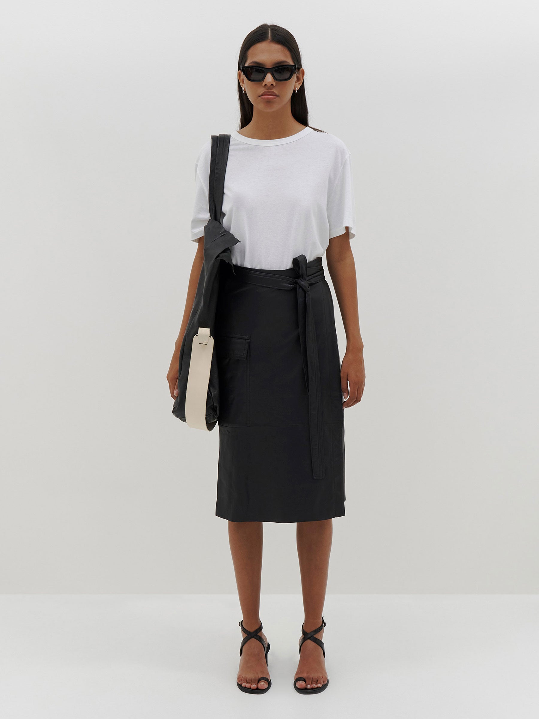 Bassike strap detail clearance skirt