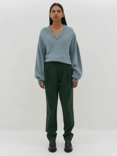slouch pleated utility pant