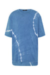 indigo dye slouch short sleeve t.shirt