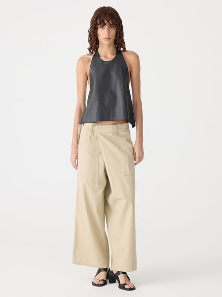 【DISCERNMENT】Folded Line Cotton Pants Crossover Cotton Twill Pant – BASSIKE