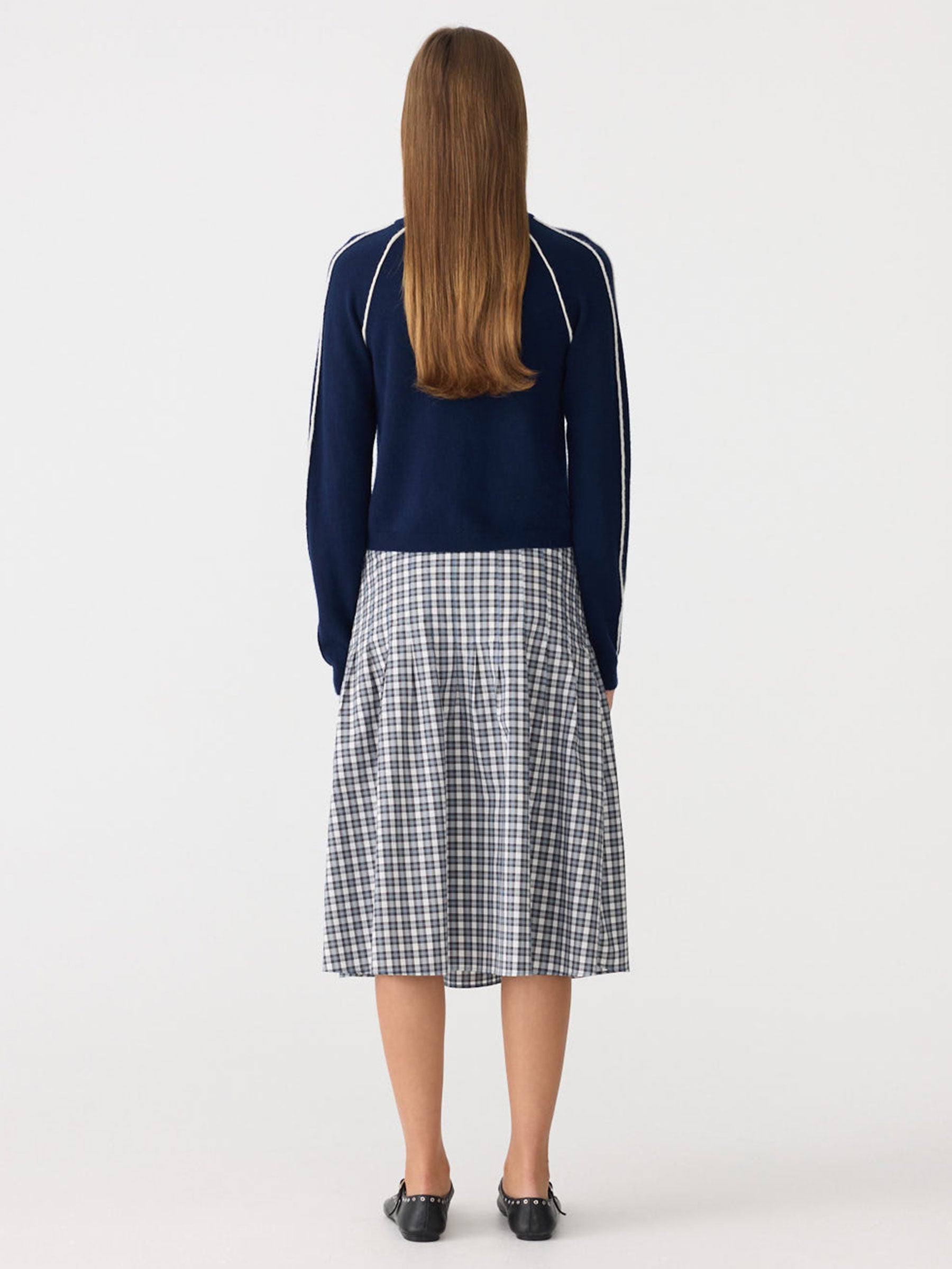 Pleat Check Pinstitch Skirt – BASSIKE