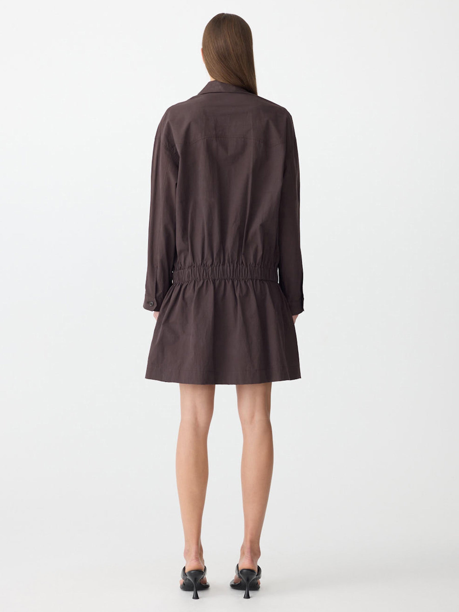 bassike long sleeve dress Bassike Raised Neck Rib Knit Long Sleeve Dress in Black