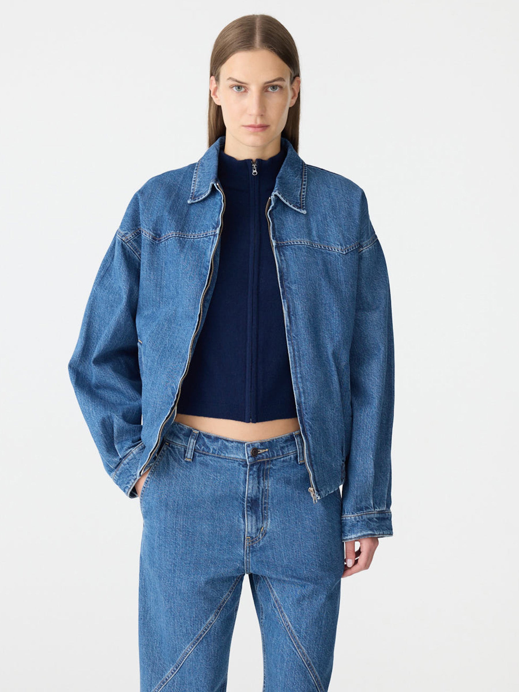 Yoke Detail Denim Jacket – BASSIKE