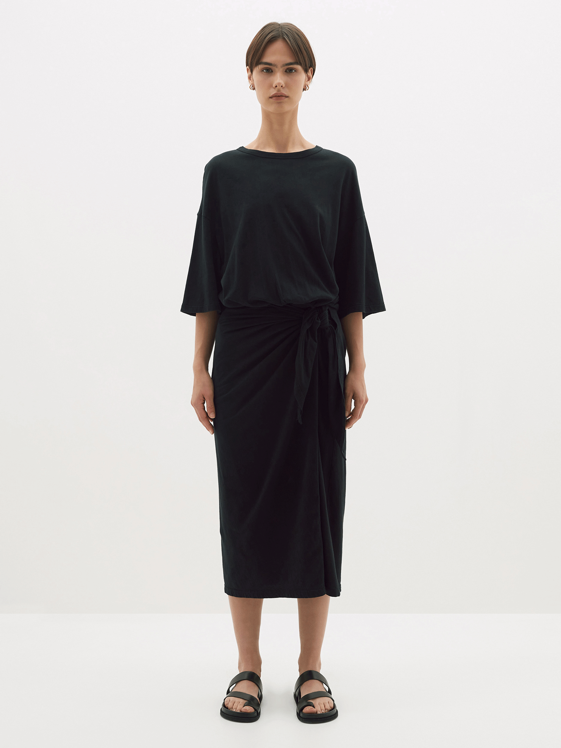 wrap detail short sleeve t.shirt dress