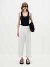 stretch cotton pleated pant
