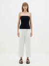 canvas pull on wide leg pant