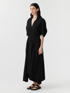 viscose linen high neck dress