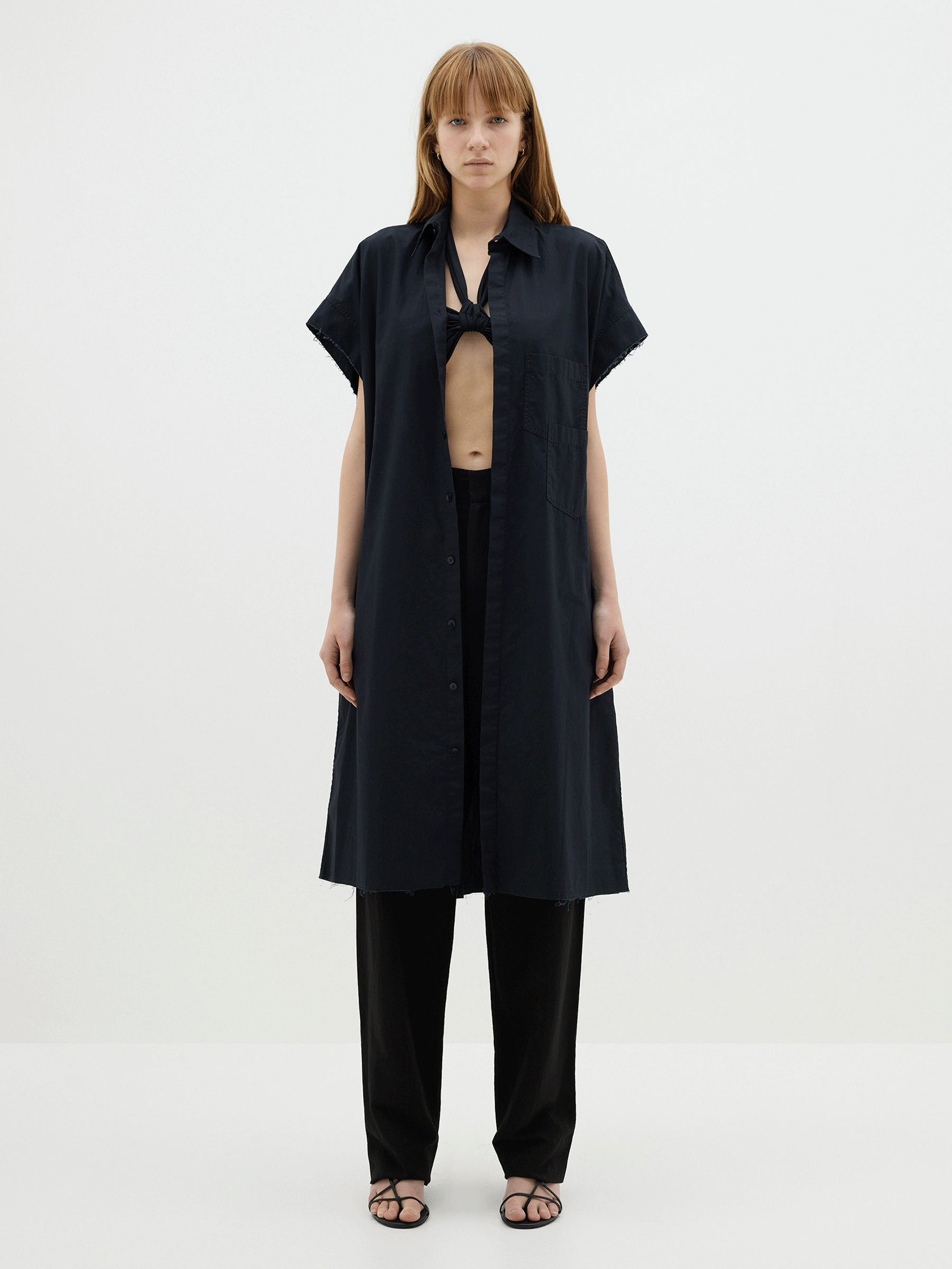 Black sleeveless hotsell shirt dress